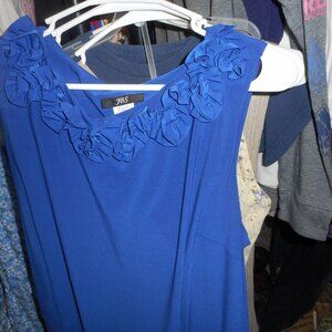 KBS Sleeveless Blue Dress w/fingertip pockets, color - blue,  SZ TAG REMOVED